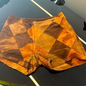 Vintage 90S Suede patchwork shorts custom made in Italy size small